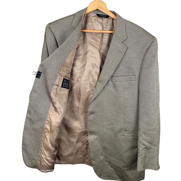 Jos. A. Bank Other - Jos. A. Bank Signature Collection 46R Blazer Tan Grey Herringbone Sport Coat